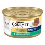 Корм вологий Gourmet Gold з кроликом для дорослих котів 85г