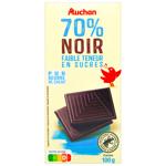 Шоколад черный Auchan с низким содержанием сахара 70% 100г