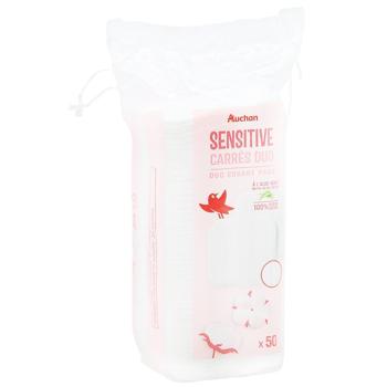 Auchan Cotton pads Sensitive square cosmetic 50pcs - buy, prices for Auchan - photo 3
