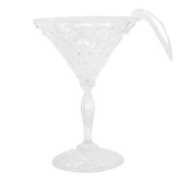 Підвіска ялинкова Келих 9*6,5см срібні блискітки - купити, ціни на Таврія В - фото 1