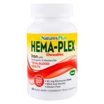 Железо и питательные вещества Natures Plus Hema-Plex со вкусом смеси ягод 60 жевательных таблеток