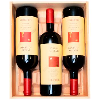 Вино Col d’Orcia Poggio Al Vento Brunello di Montalcino Riserva Vert Pack 2004, 2008, 2012 червоне сухе набір 14-14,5% 3шт х 0,75л - купити, ціни на WINETIME - фото 1