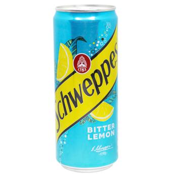 Schweppes Bitter Lemon Carbonated Drink 0.33l - buy, prices for COSMOS - photo 1