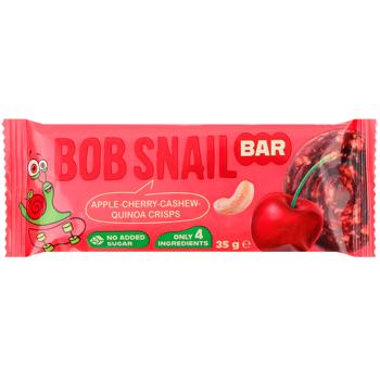 Батончик Bob Snail яблуко-вишня-кеш’ю-кіноа 35г - купити, ціни на КОСМОС - фото 1