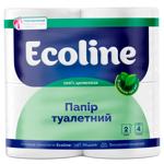 Туалетний папір Eco Line білий 2-шаровий 4шт