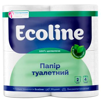 Eco Line White 2-ply Toilet Paper 4pcs