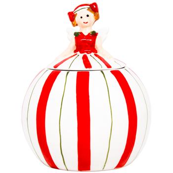 Банка керамічна Ангел 290 мл колір білий з червоним 834-428 BONADI 1 шт - купить, цены на WINETIME - фото 1