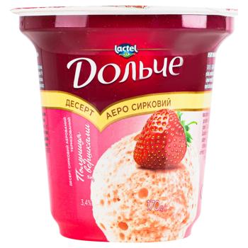 Десерт сирковий Дольче полуниця з вершками аерований 3,4% 200г - купити, ціни на Чудо Маркет - фото 2