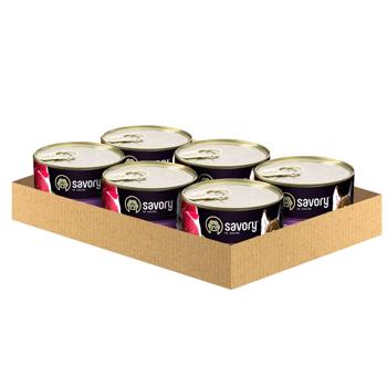Savory Adult упаковка вологого корму для собак 6 шт х 200 г - яловичина - купити, ціни на MasterZoo - фото 1