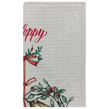Полотенце Biltex Merry Christmas вафельное 34х60см - купить, цены на Чудо Маркет - фото 1