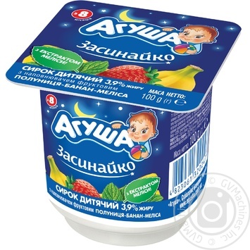 Agusha Baby Strawberries Banana Melissa With Cream Cottage Cheese