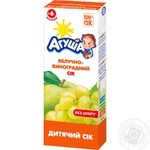 Cік освітлений Агуша яблуко-виноград 0% 200мл