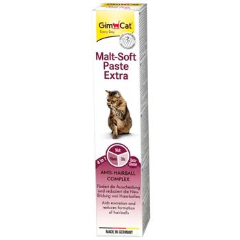 Лакомство для кошек GimCat Malt-Soft Extra паста для выведения шерсти 50г - купить, цены на MasterZoo - фото 1