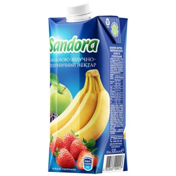 Нектар Sandora бананово-яблучно-полуничний 0,5л - купити, ціни на КОСМОС - фото 1