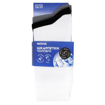 Novus Monochrome Set of Long Men's Socks s.25-27 3 Pairs