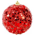 Куля ялинкова Koopman Блискуча 8см червоний