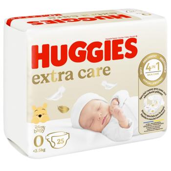 Підгузки Huggies Extra Care 0+ <3,5кг 25шт - купити, ціни на МегаМаркет - фото 2