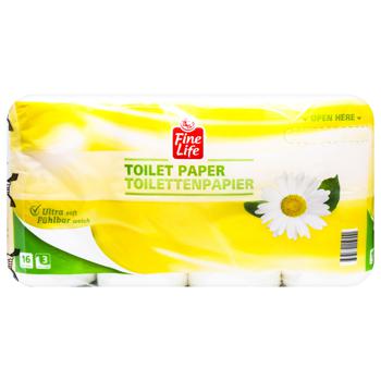 Fine Life Chamomile 3-ply Toilet Paper 16pcs - buy, prices for METRO - photo 2