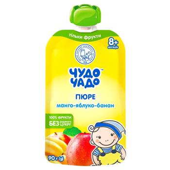 Chudo-Chado Mango Apple Banana Puree 90g - buy, prices for COSMOS - photo 1