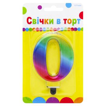 Party Favors Digit 0 Colored Cake Candle 9cm