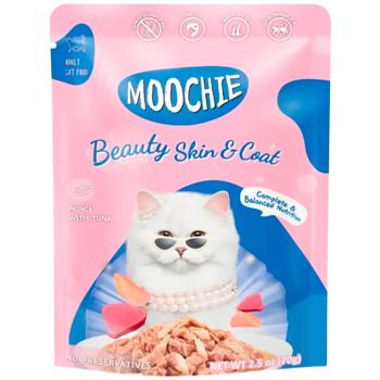 Вологий корм для котів Moochie Seafood Beauty Skin and Coat Adult 70 г - тунець - купити, ціни на MasterZoo - фото 1