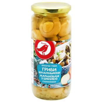 Шампіньйони Auchan мариновані з цибулею 420г