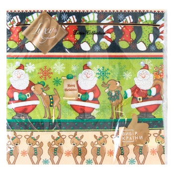 Luxy Christmas Paper Napkins 33х33cm 3 ply 18pcs - buy, prices for - photo 1