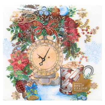 La Fleur Christmas Paper Napkins 33х33cm 2 ply 16pcs - buy, prices for ULTRAMARKET - photo 1