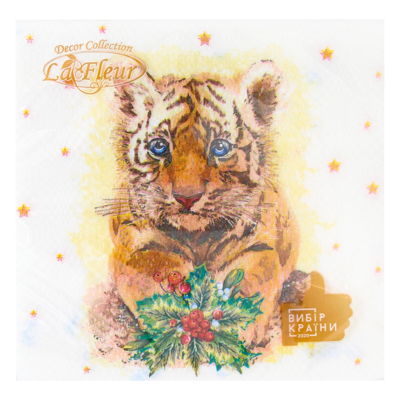 

Салфетки La Fleur Новогодний тигр 33х33см 2слоя 16шт