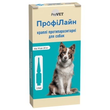 Краплі на холку ProVET ПрофіЛайн для собак від 10 до 20кг від зовнішніх паразитів 4 піпетки - купити, ціни на MasterZoo - фото 1