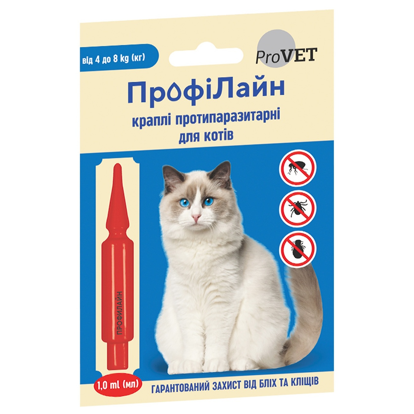

Капли противопаразитарные Природа Профилайн для котов 4-8кг 1шт.х1мл