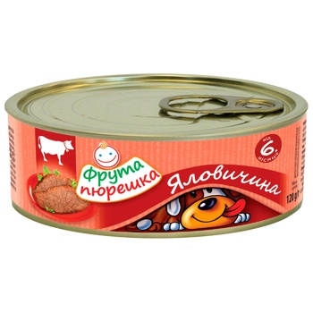 Fruta Pureshka Baby Beef Puree 120g - buy, prices for Auchan - photo 1