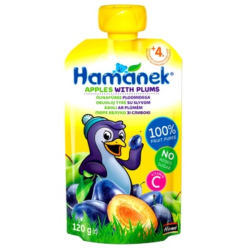 Пюре Hamanek яблуко зі сливою 120г