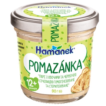 Hamanek Pomazanka Vegetables with Lentils Puree 12+m 90g - buy, prices for Auchan - photo 1