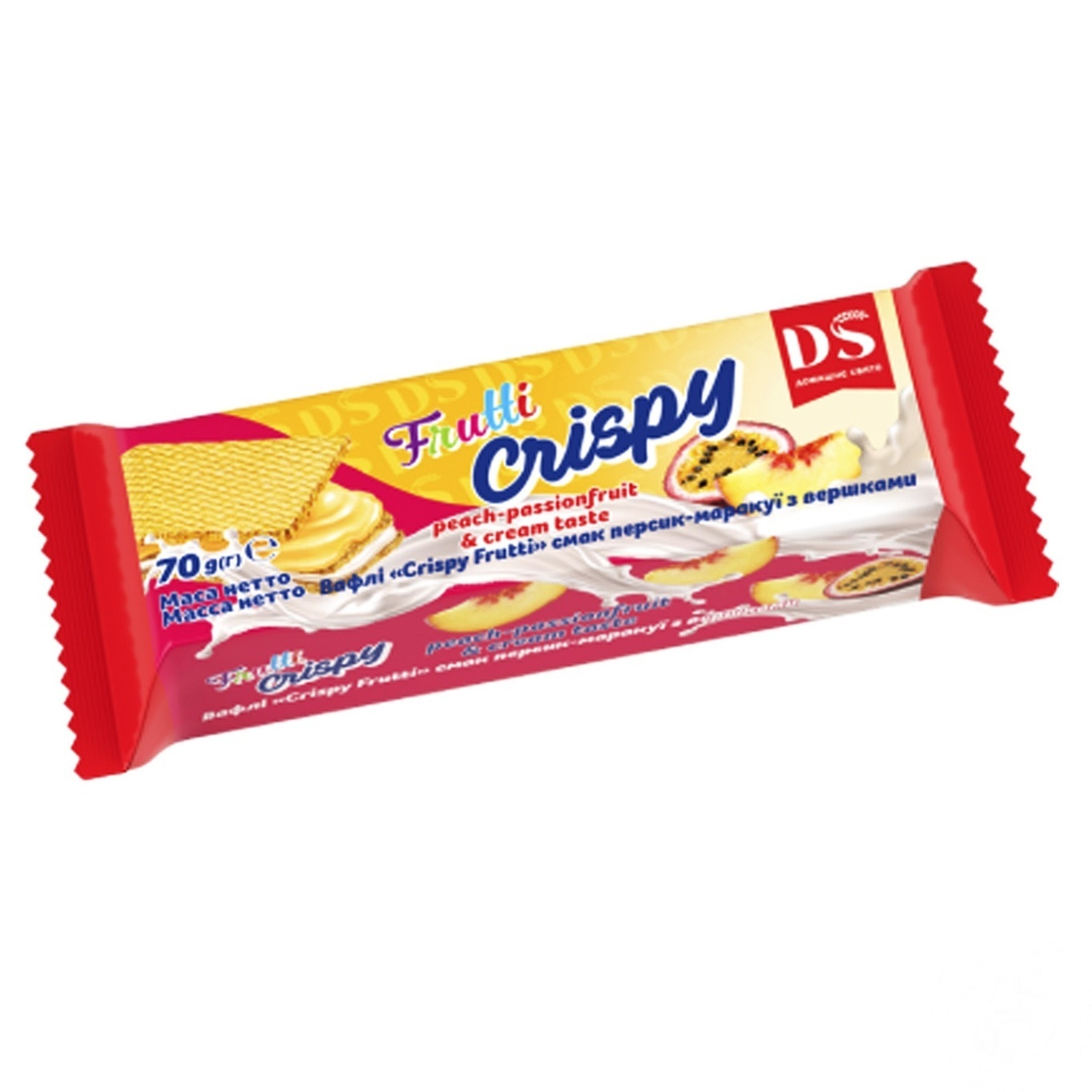

Вафли Домашне свято Crispy Frutti вкус персик маракуйи со сливками 70г