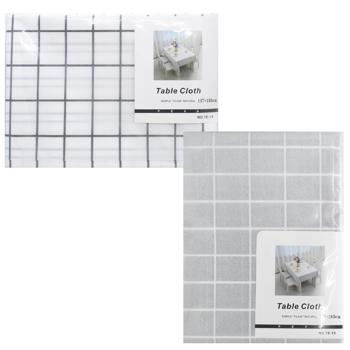 Скатертина Свято Клітинка 137*183см, біла/сіра, пвх арт. 35221-45 И291 - купить, цены на Таврия В - фото 1