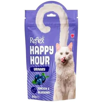 Reflex Plus Happy Hour Urinary ласощі для котів 60 г - курка та чорниця - купить, цены на MasterZoo - фото 1