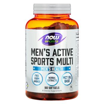 Мультивітаміни для чоловіків Now Foods Sports Men's Active Sports Multi 180 гелевих капсул - купити, ціни на Біотус - фото 1