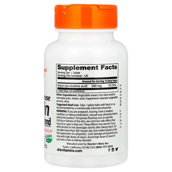 Doctor's Best Niacin Vitamin B3 500mg 120 tablets - buy, prices for Biotus - photo 3