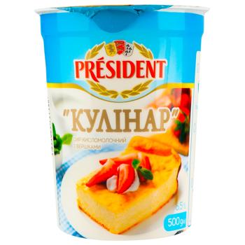 Сир кисломолочний President Кулінар з вершками 6,5% 500г - купити, ціни на Ідеал - фото 2