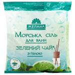 Морська сіль для ванн Желана Зелений чай з піною і коаліном 500г