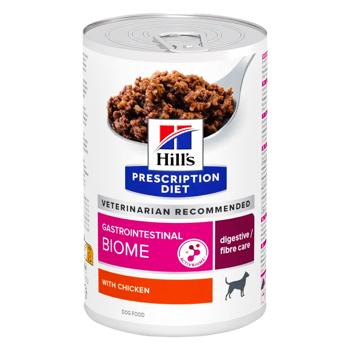 Вологий корм для собак Hill's Prescription Diet Gastrointestinal Biome Digestive/Fibre Care 370 г - курка - купити, ціни на MasterZoo - фото 1