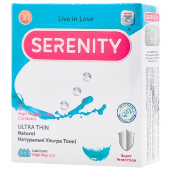 Презервативи Serenity Ultra Thin 3шт - купити, ціни на МегаМаркет - фото 1