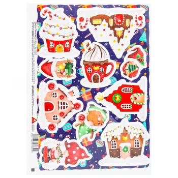 New Year Sticker Decoration MIX-2 170x225mm - buy, prices for - photo 1