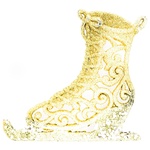 Stolyar Decoration Skates gold 12cm HFK2061G