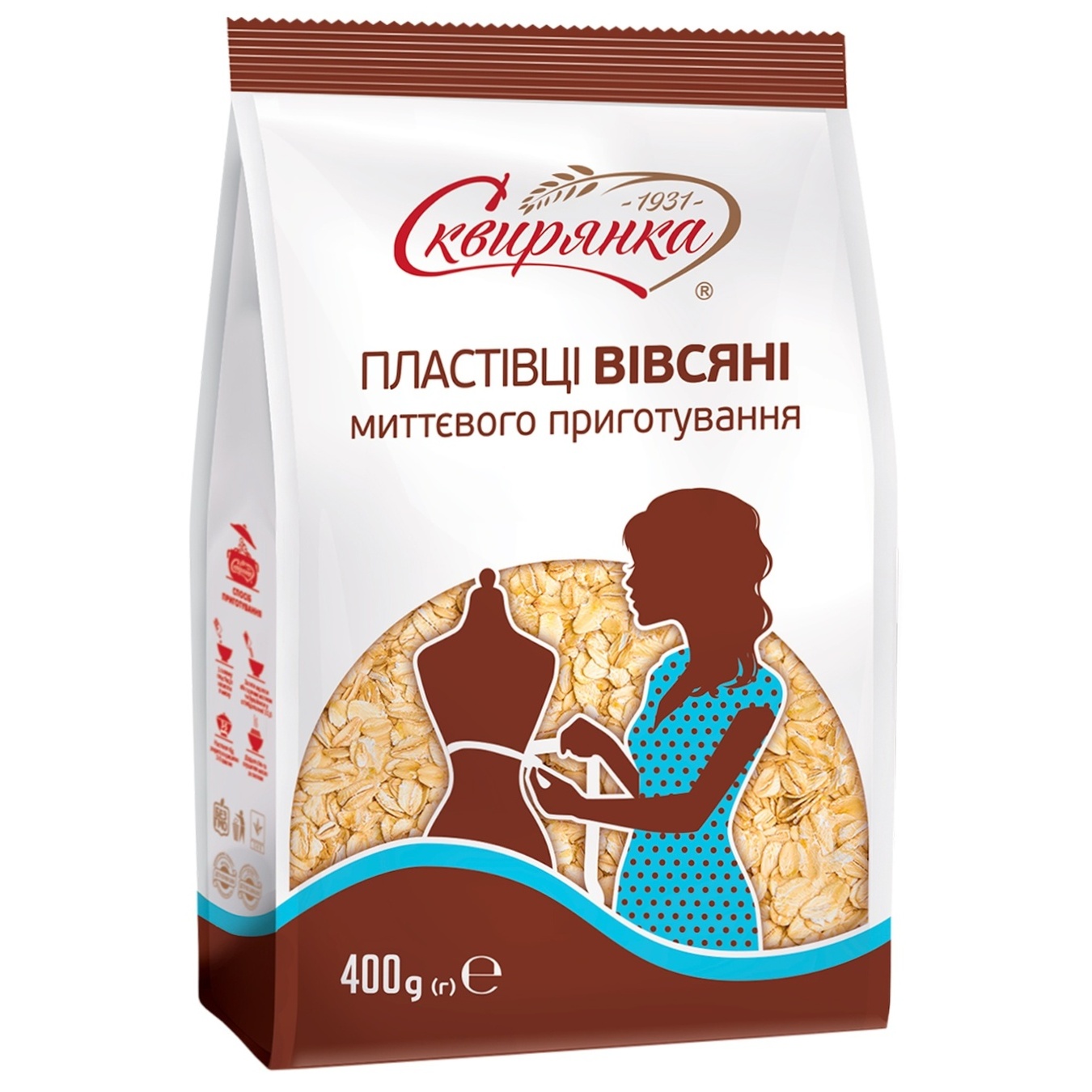 

Хлопья овсяные Сквирянка мгновенного приготовления 400г