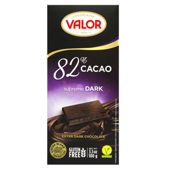 Шоколад черный Valor 82% 100г