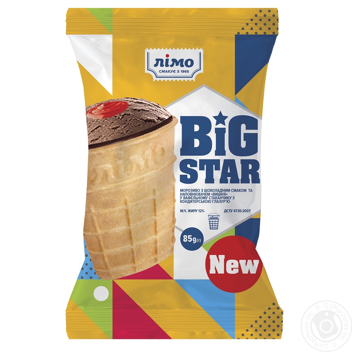 

Мороженое Лимо Big Star Пломбир шоколад с наполнителем вишня 80г