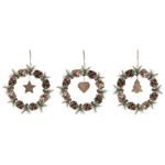 Actuel Wreath with Cones Pendant 13cm in assortment
