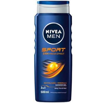 Nivea Men Sport 3in1 Shower Gel for Body, Face and Hair 500ml
